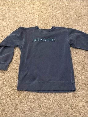 Seaside Navy Logo Crewneck Sweater